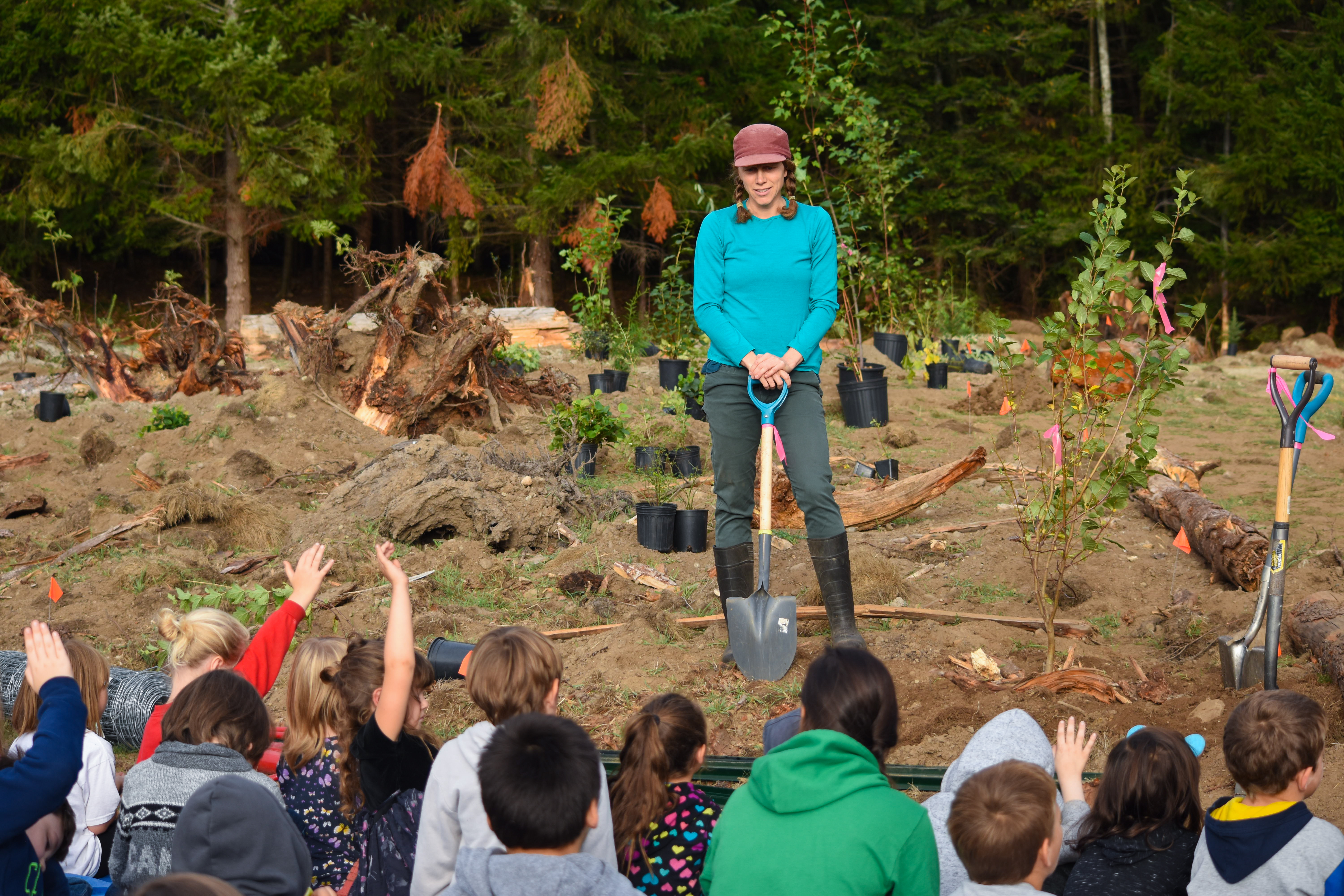 Quadra Island community comes together to install 500 native plants at new B.C. wetland